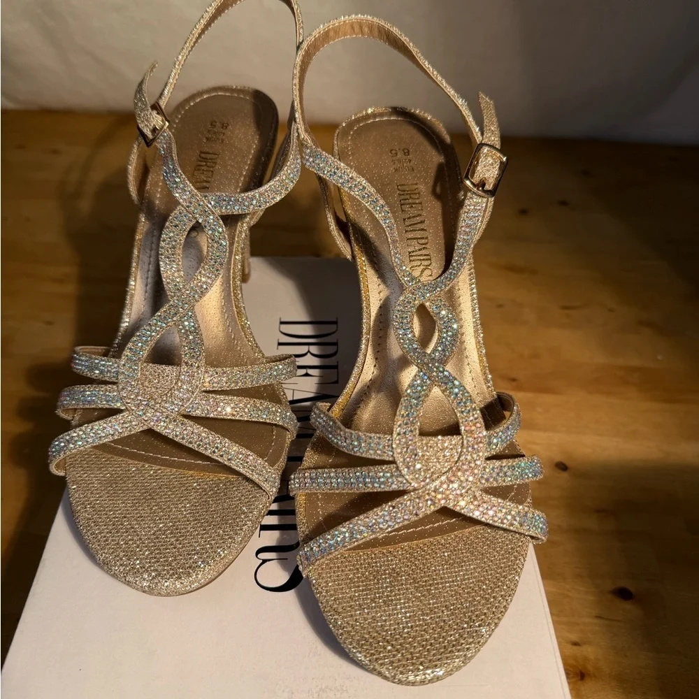 Glitter Strappy Heeled Sandals Women’s Size 8.5